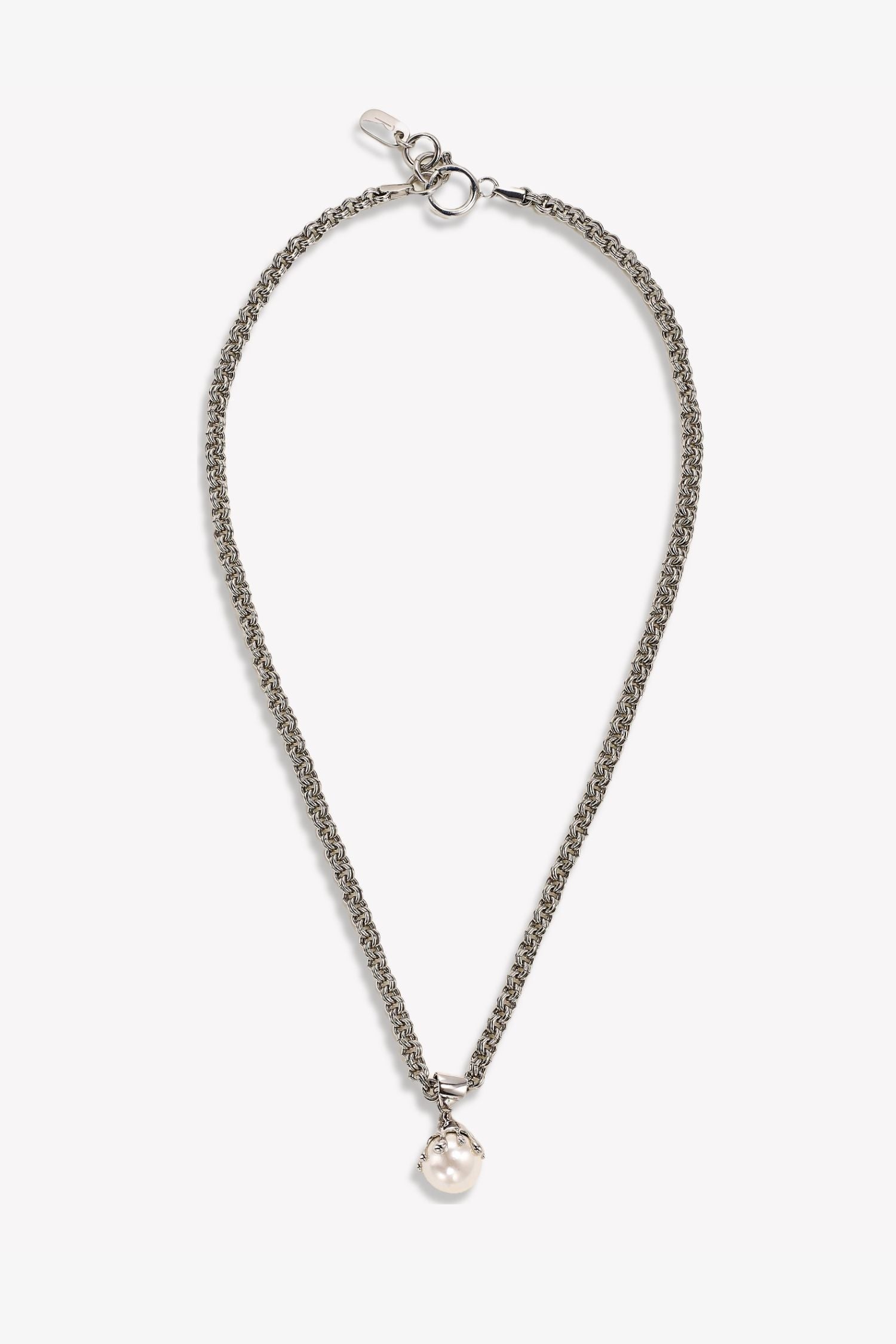 Venere Melt Pearl Pendant Necklace Silver